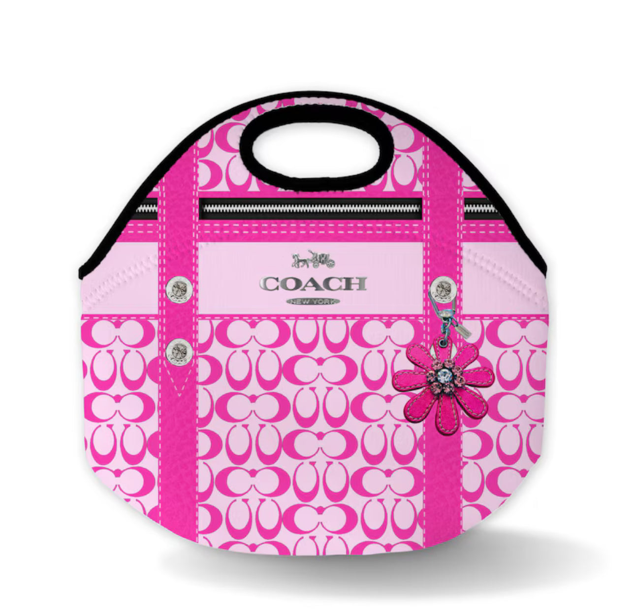 Multicolored Pink Lunch Bag