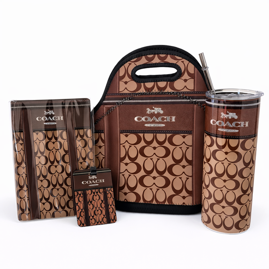 Tumbler: Brown Custom Designed Gift Set – Journal, Tumbler & Lunch Bag