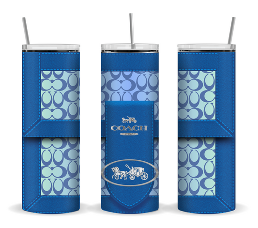 Tumbler: 20 oz Insulated Tumbler – Blue Multicolored Designer-Style Pattern