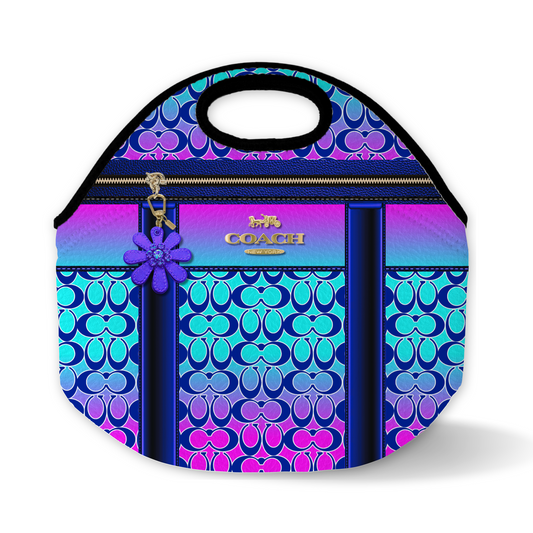 Multicolored Purple and Blue Lunch Bag