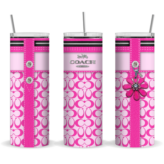 Tumbler: 20 oz Insulated Tumbler – Pretty in Pink Designer-Style Pattern
