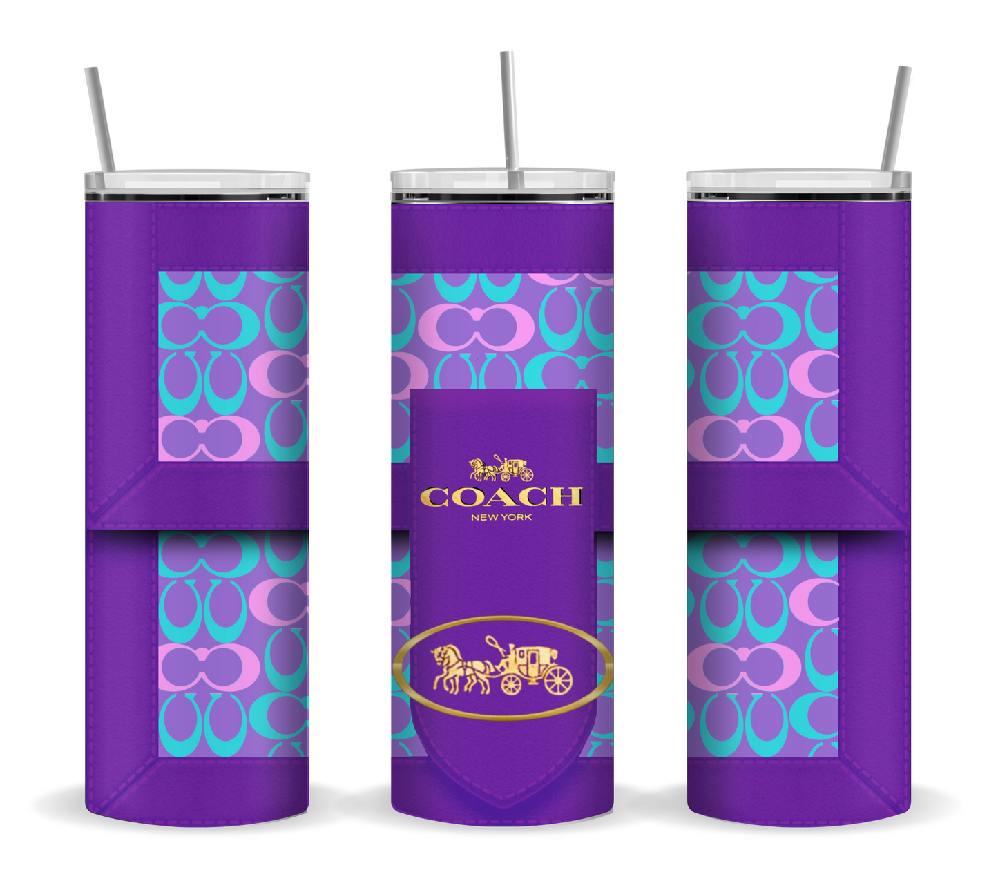 Tumbler: 20 oz Insulated Tumbler – Purple Multicolored Designer-Style Pattern
