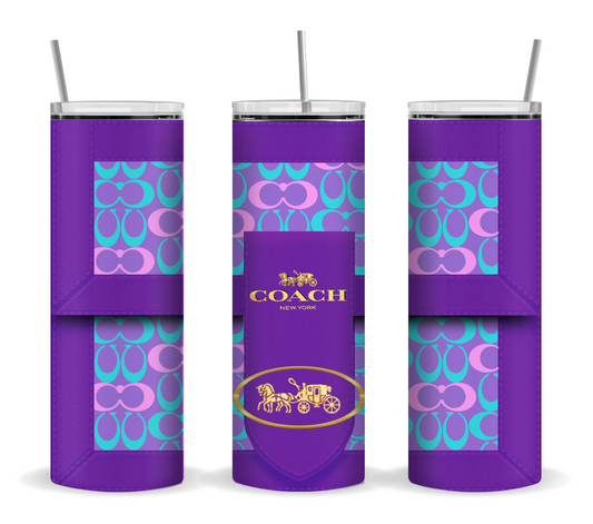 Tumbler: 20 oz Insulated Tumbler – Purple Multicolored Designer-Style Pattern
