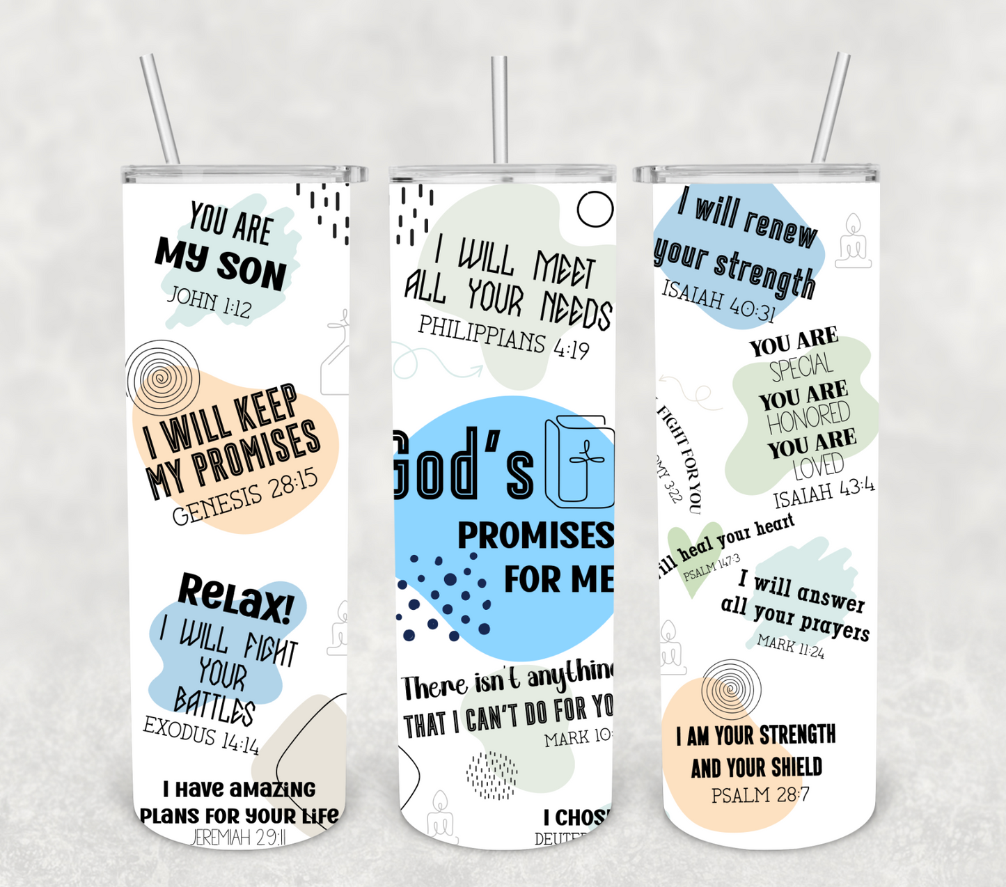 Tumbler: Inspirational Faith Quotes - 20 oz Insulated Tumbler – God’s Promises for Men