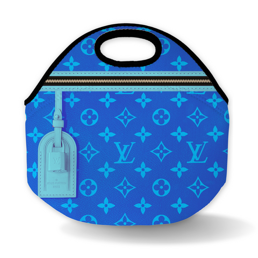 Designer Inspired Aqua and Blue Lunch Bag