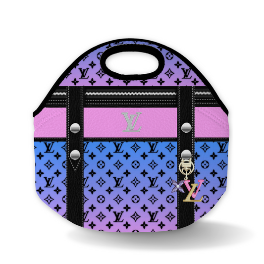 Designer Inspired Lavender and Pink Lunch Bag