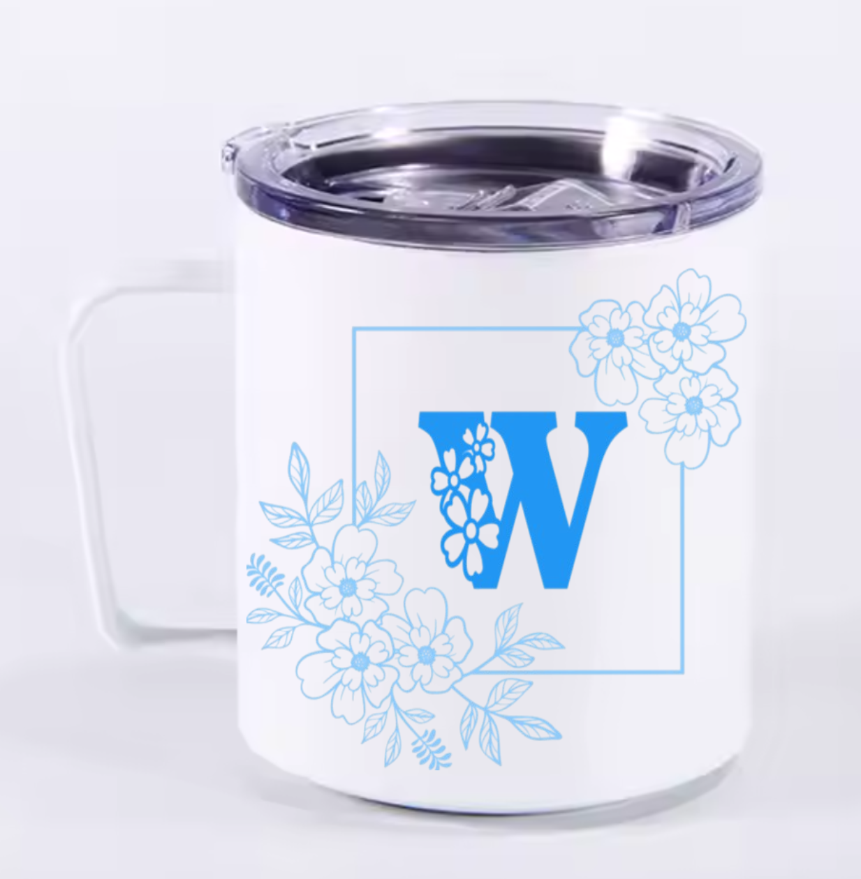 Insulated Camp Mug Personalized Floral Design – Custom Name or Initial